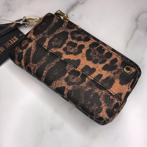 Steve Madden | Leopard Print Double Pouch Wristlet - Picture 2 of 7